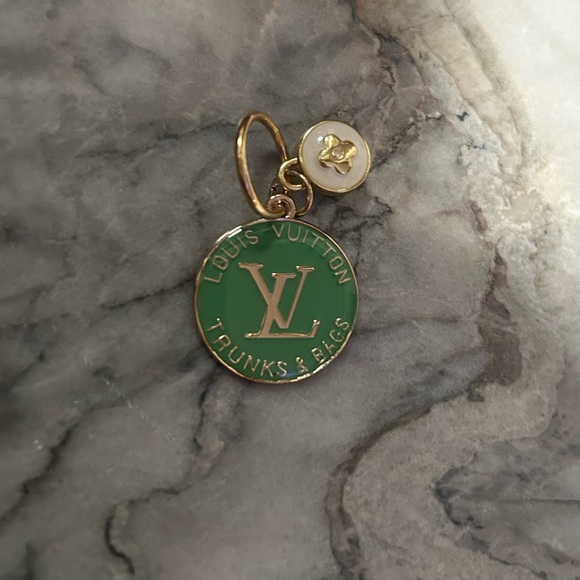 LV Trunk and Bags Gold / Mint Green Charm Set - Picture 1 of 4